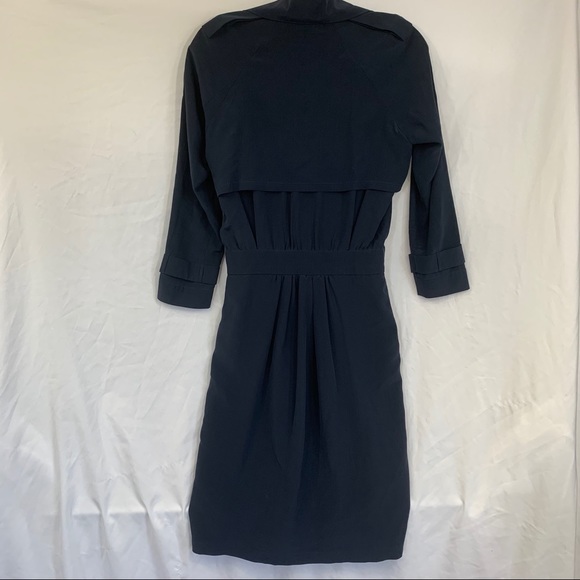 Lacoste Silk Double Breasted Navy Shirt Dress - Picture 7 of 13